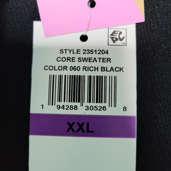 Riley & Rae V-Neck Polo Black Sweater XXL - Picture 7 of 9